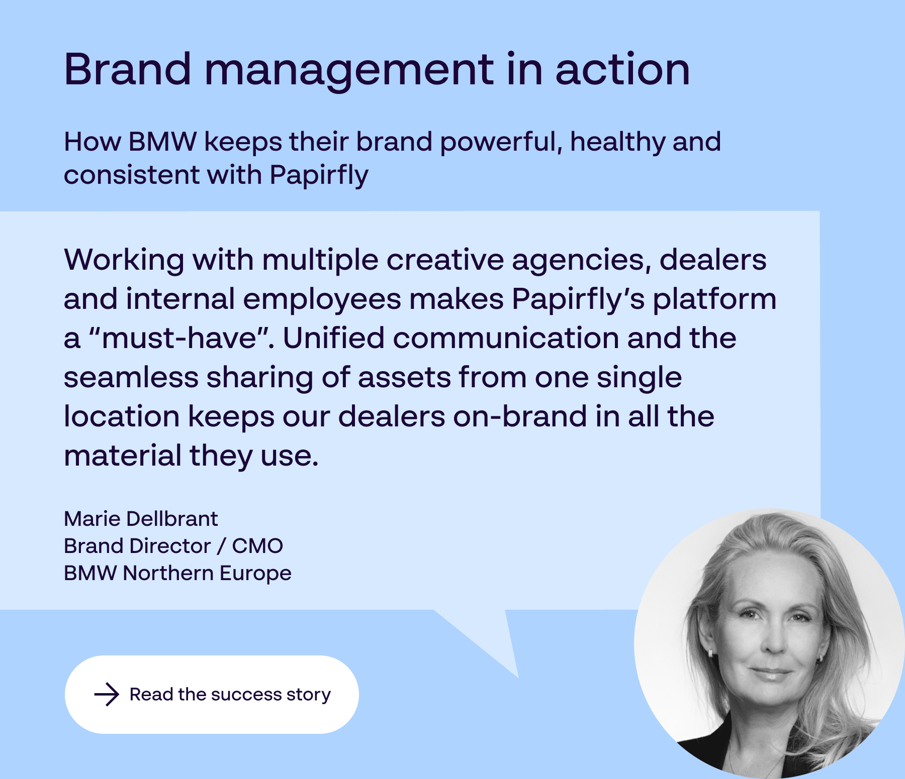 BMW brand management in action success story quoting Papirfly’s platform a “must-have” solution