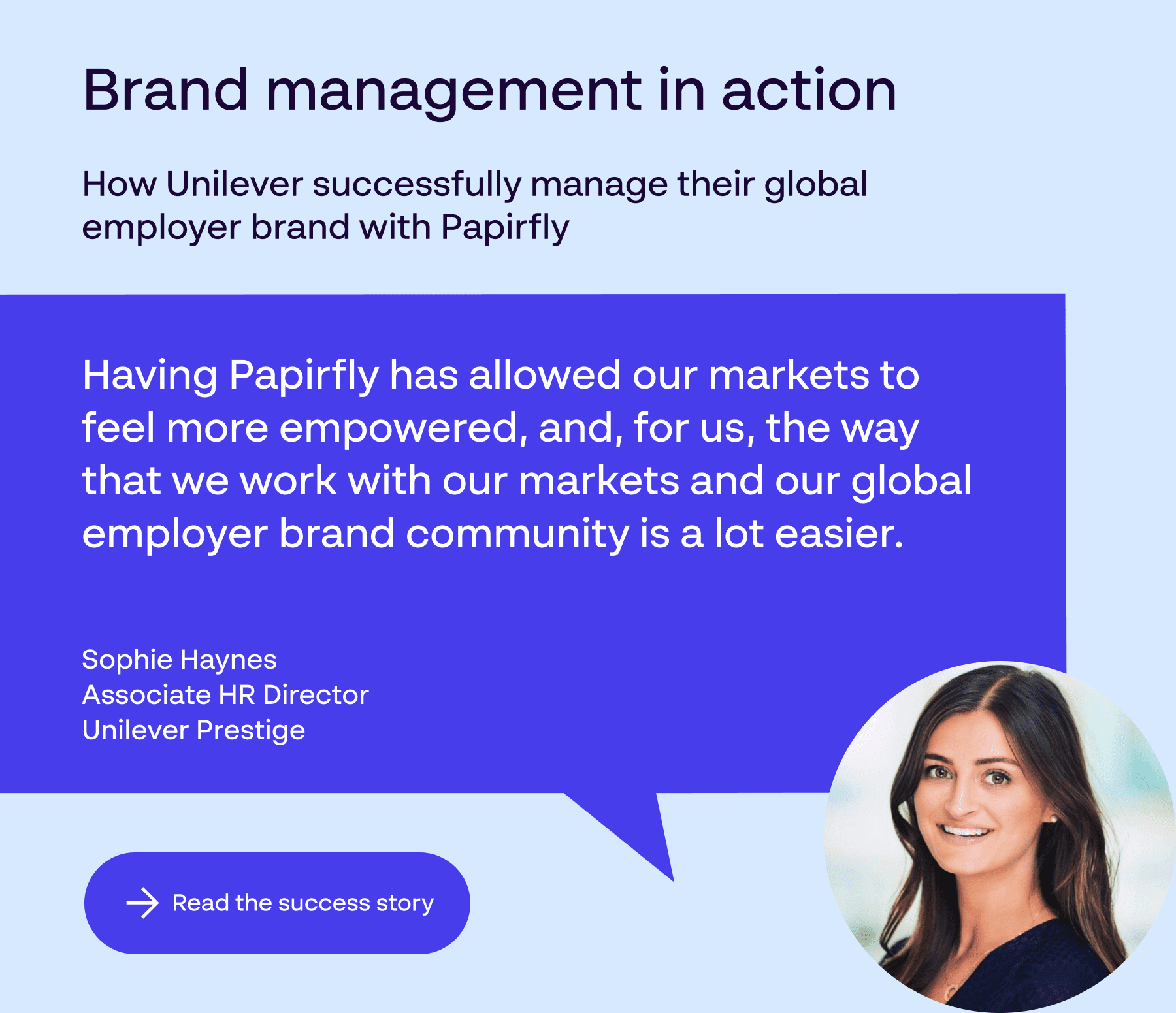 Unilever brand management success story using Papirfly software to manage their global employer brand